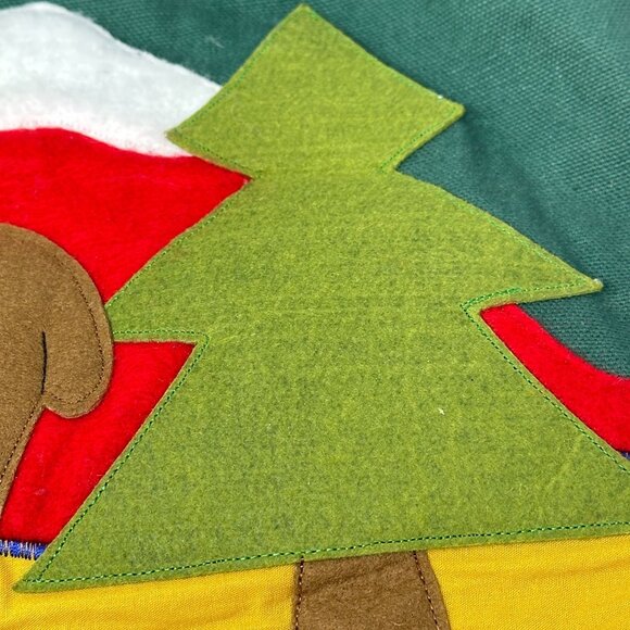 Stephen Joseph Kids Backpack Canvas Felt Moose Nature Green Yellow Red Straps - Picture 5 of 15